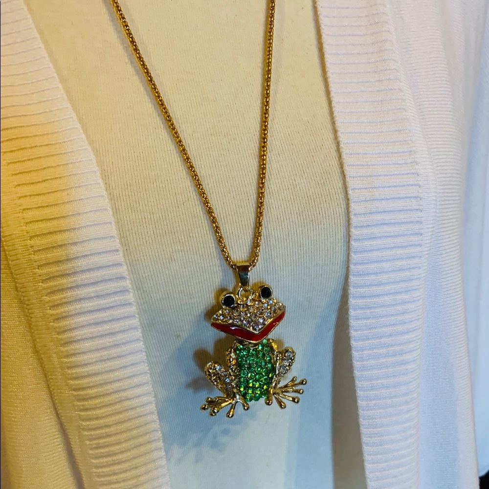 Betsey Johnson Necklace-Jeweled Frog - Picture 4 of 7
